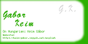 gabor keim business card